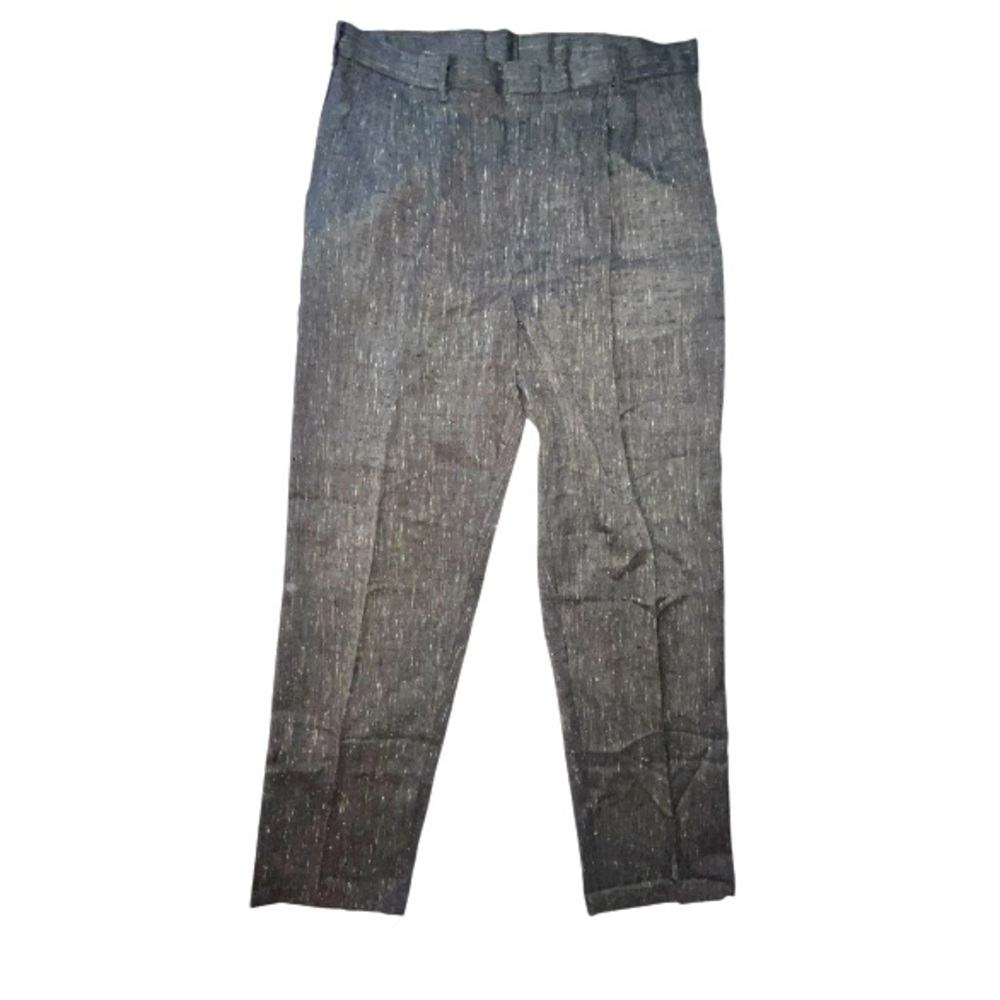Vintage Cotler Grey Lightweight Straight Trouser Pants Cuffed Pleated Size 32
